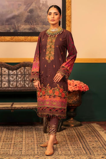 Alkaram FC-18F-22-Brown Festive Eid Lawn 2022 Online Shopping